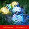 Solar Crackle Glass Mason Jar Hanging LED Lights for Outdoor Decor
