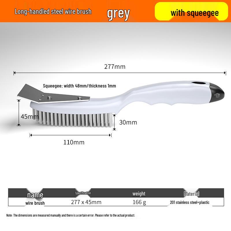 Industrial Stainless Steel Wire Brush with Handle - Copper Wire for Grill and Rust Cleaning