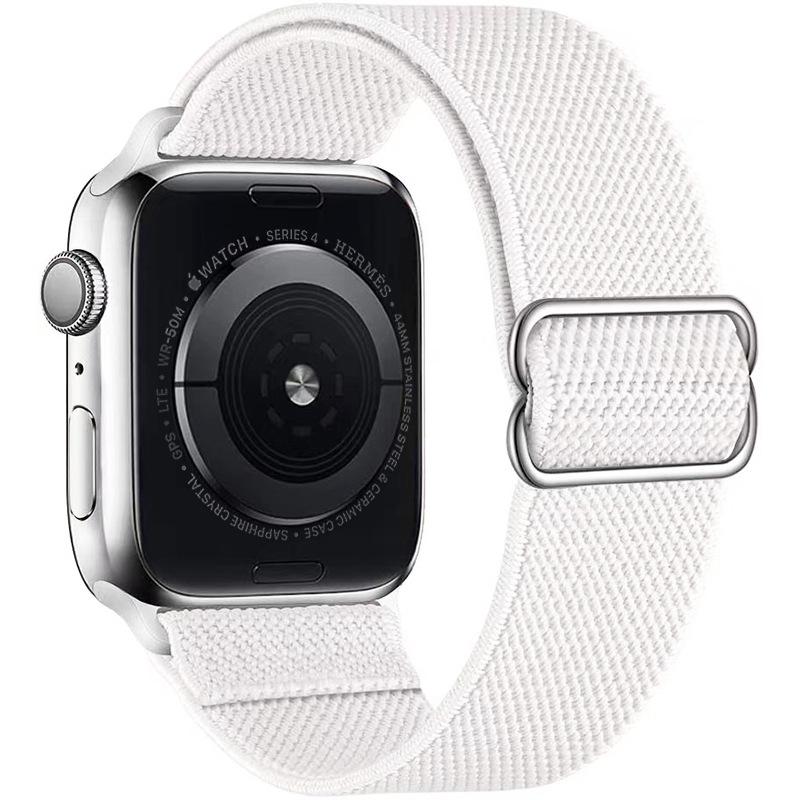 Adjustable Apple Watch Strap with Japanese Buckle - Single Loop Woven Elastic Nylon Compatible with iWatch