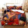 Anime Basketball Theme Microfibre Bedding Sets, Children's Bed Linen with Zip Room Decor Duvet Cover for Teenagers Adult 3-Piece