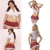 Women Sexy Lingerie Schoolgirl Student Uniform Cosplay Underwear Dress Lace