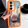 Carcasă Mată cu Model Tren pe Munte Înzăpezit Pentru Samsug S24 FE S23 S26 S25 Ultra S22 S21 A16 A15 A55 A35 A54 A34 A17 A37 A57 Husă Telefon Moale Rezistentă la Șocuri