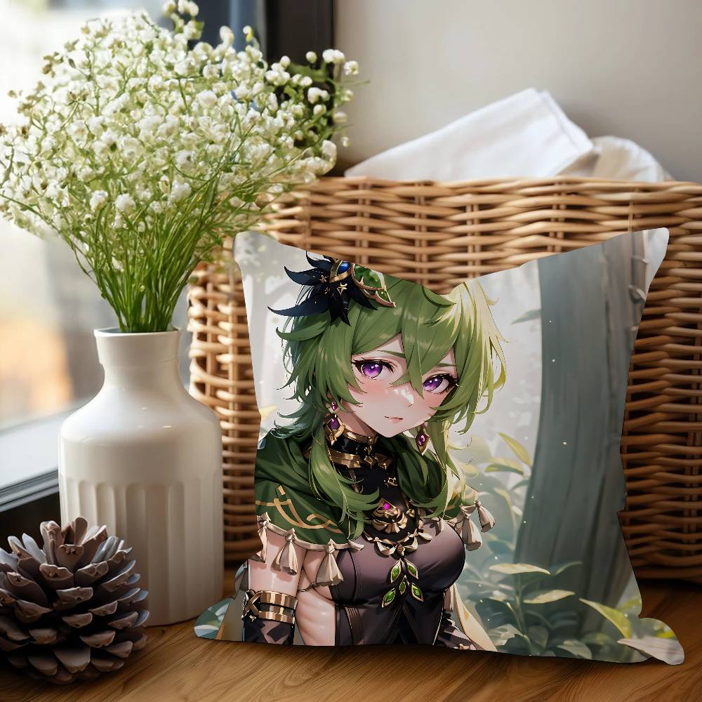 Collei Genshin Impact Cushion Cover Inches Farmhouse Decor Home Throw Pillow Covers For Couch Decorations