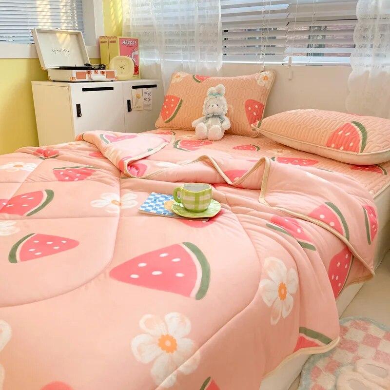 Letní latexová chladící prostěradla s povlaky na polštáře šetrné k pokožce Chránič matrace Potahy s elastickým pásem Klimatizační podložka