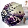 1pz Ombrello Floreale Astratto con Apertura/Chiusura Automatica, Struttura Robusta a 8 Stecche, Pieghevole/Apertura Automatica, Ombrello da Viaggio Portatile per Donne,034