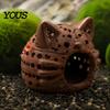 Aquarium Landscaping Decor Shrimp Cave, Cat Head Fish Hideout with Suction Breeding Box Cup, Decorative Cave for Betta Tanks Hiding