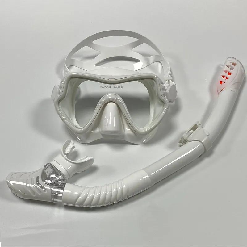 Professional swimming waterproof soft silicone glasses swimming glasses  Full dry breathing tube diving mask