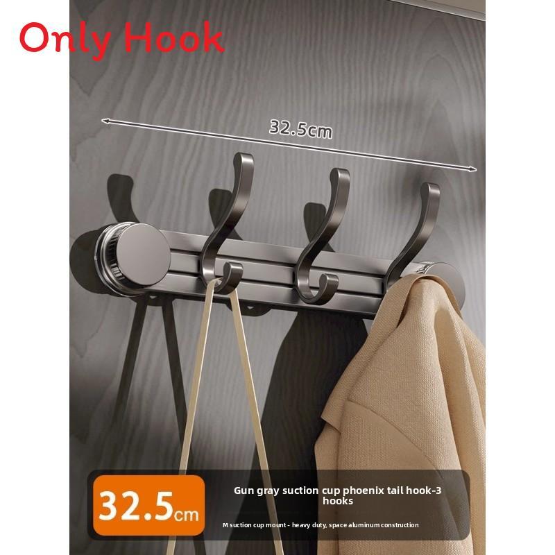Space Aluminum Suction Cup Hook Set With Multiple Load Capacity For Bathroom And Home Storage
