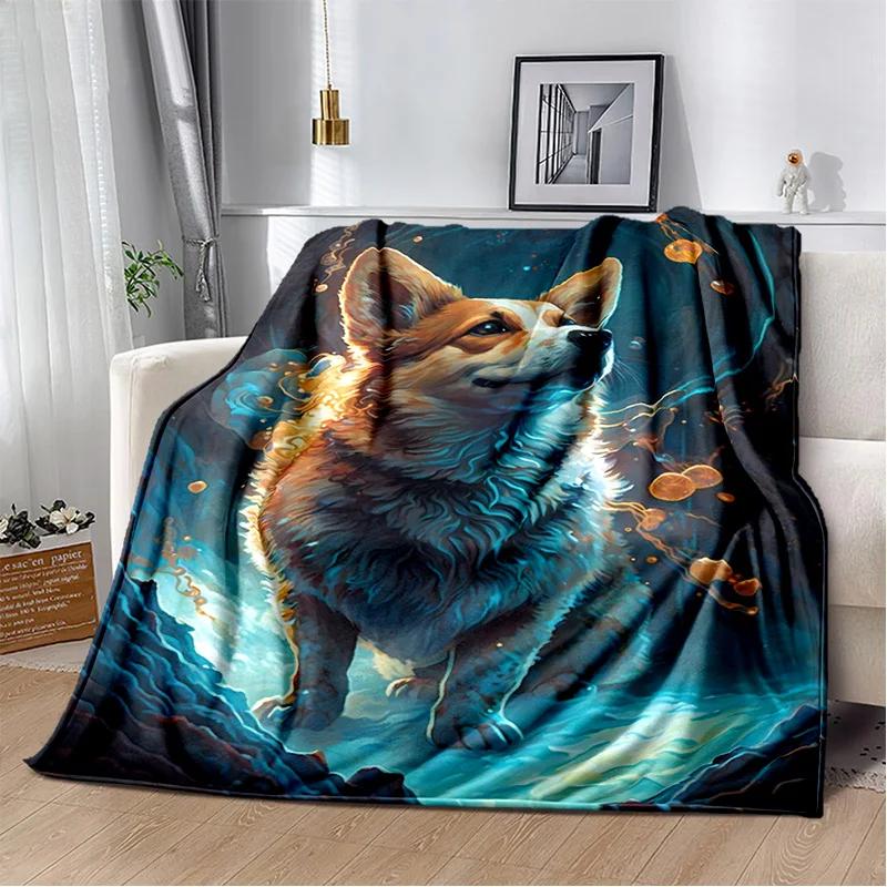 Simpatico cartone animato cane Husky, Samoye, Chihuahua, Koki Pomerania Coperta, morbida coperta per la casa Camera da letto Copridivano Coperta per bambini
