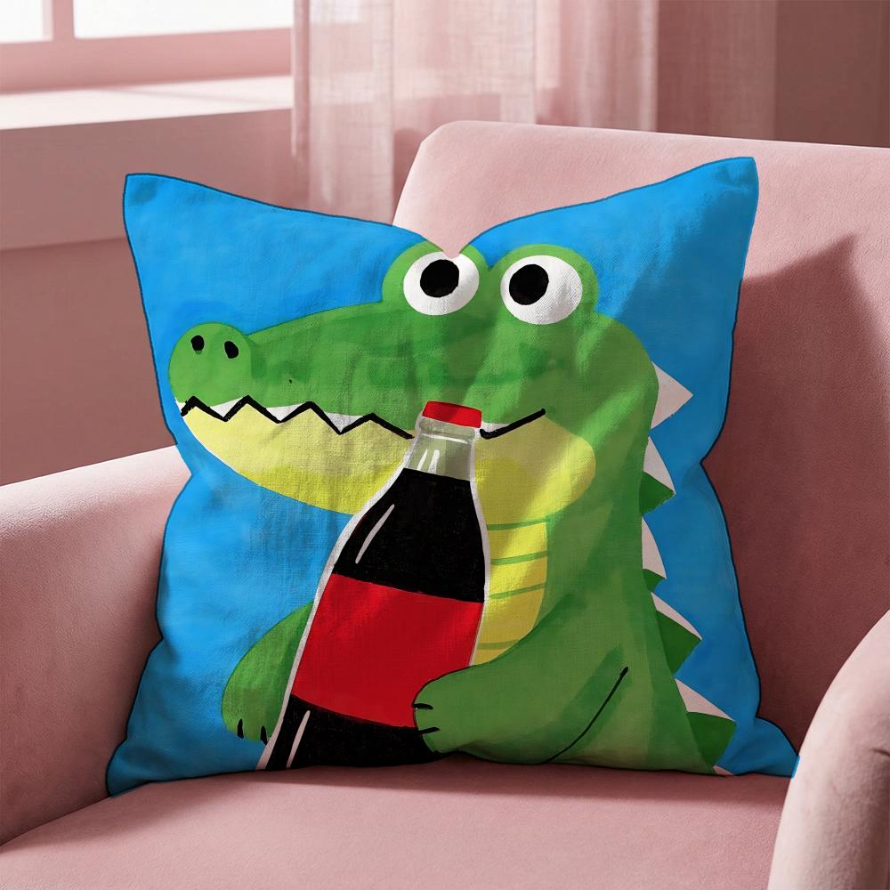 Animal Cute Crocodile Cushion Cover MultiScene Pillow Cover for Home  Car  Reversible Soft  Durable for Daily Use