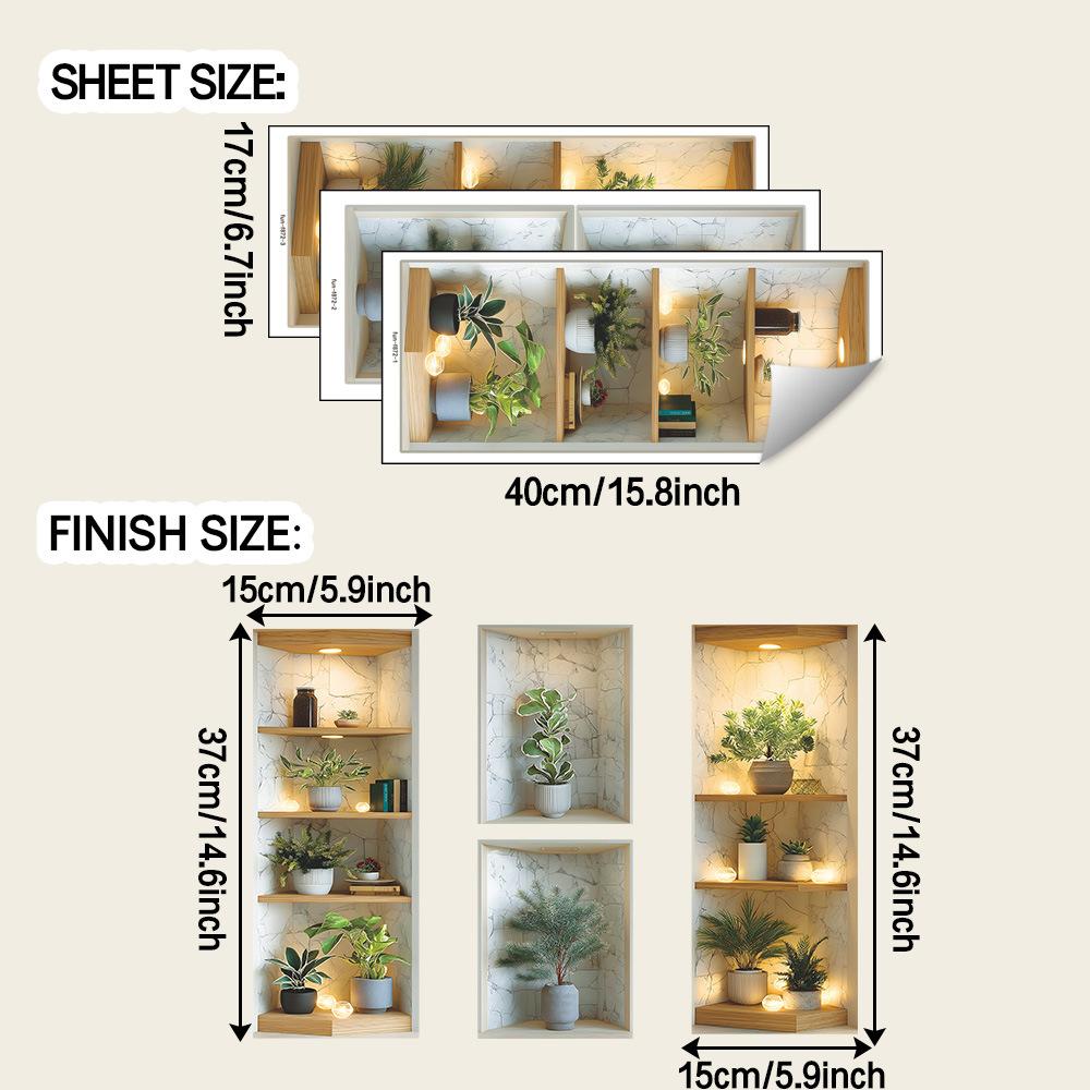 

Креативные настенные полки-симуляции, наклейки для декора фона для прихожей гостиной