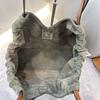 New first-layer cowhide leather suede matte tote bag vegetable basket handbag shoulder messenger bag women's bag