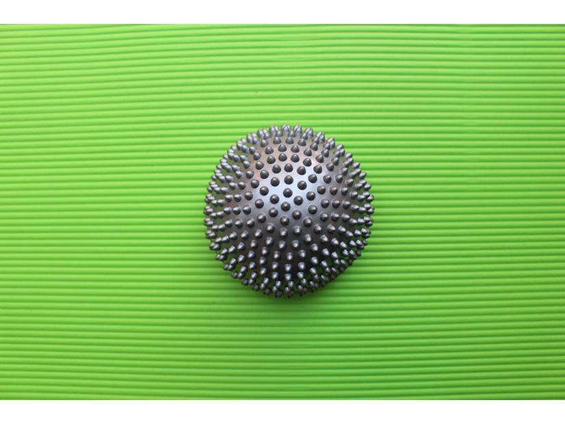 Детский сенсорный массажный и балансировочный мяч - полукруглый тактильный мяч для йоги серый