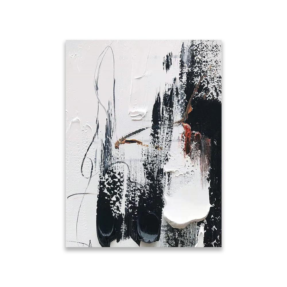 Large Black and White Abstract Canvas Painting Prints Large Abstract Wall Art White Texture Print Minimalist Abstract Art Poster 21X30CMNo Framed