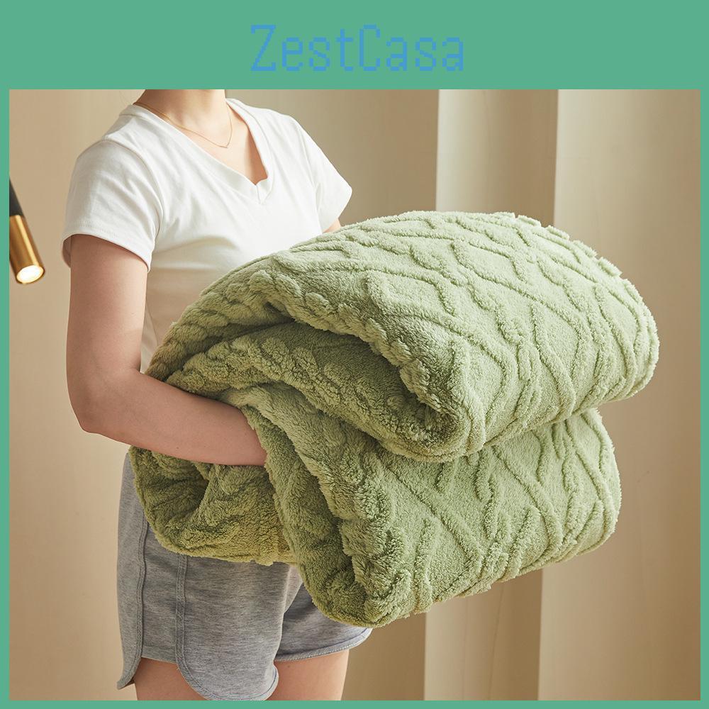 Jacquard Thickened Coral Taffeta Fleece Flannel Blanket For Air Conditioning Gifts