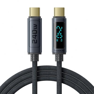 Toocki USB C mit LED Kompatibel mit iPhone MacBook und Anderen Geräten Kabel, 2m, 240W, Display, 5A/PD3.1, Typ-C Kabel, 17/iPhone 16/iPhone 15/Plus,