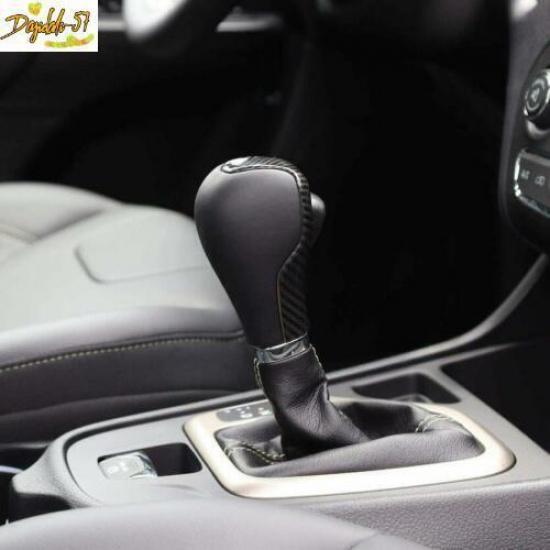 For 2014- Jeep Cherokee ABS Carbon Fiber Interior Gear Shift Knob Cover New