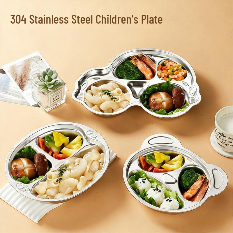 Shengjia 304 Stainless Steel Divided Cartoon Kids' Meal Plate