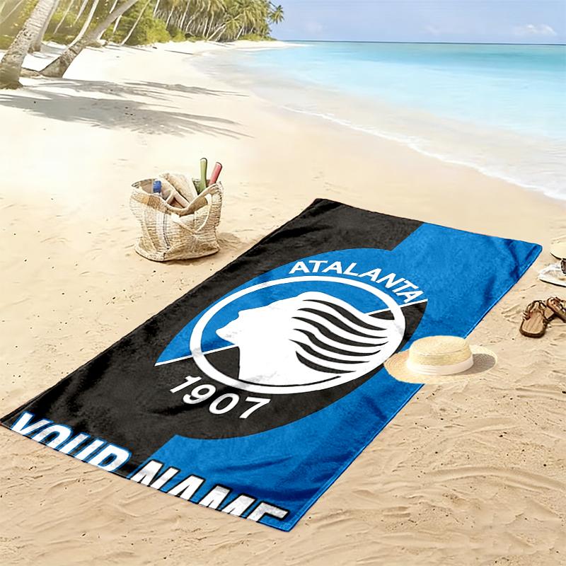 Custom Name Atalanta BC Print Beach Towel, Large Soft Quick Dry Towel for Beach Camping Swimming