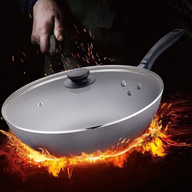 SUPOR 32cm Cast Iron Stir-Fry Wok