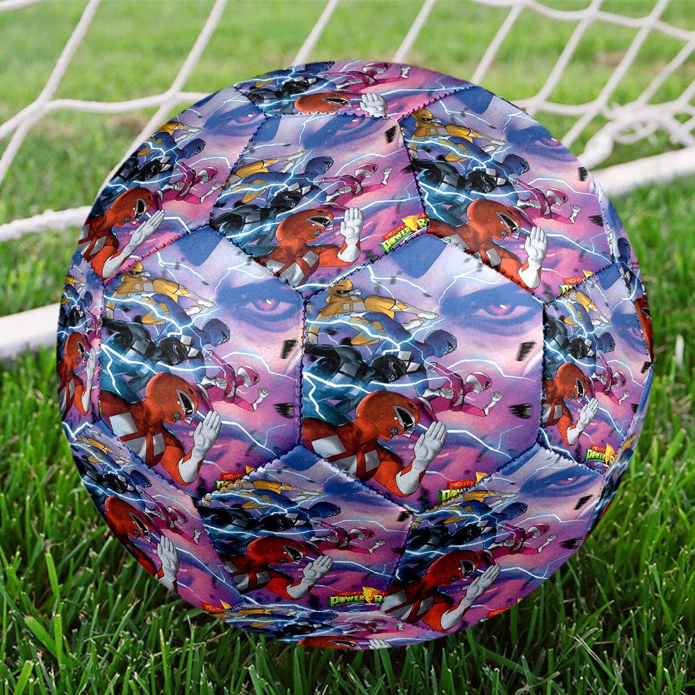 Mighty Morphin Power Rangers Print Size 5 Soccer Ball, Standard Match Football for Sports Game and Team Practice, Ideal Gift for Soccer Fans