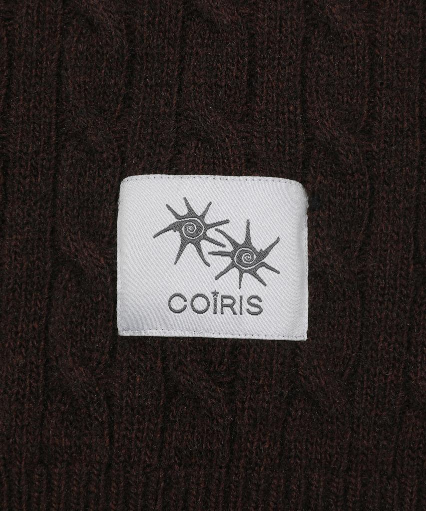 Koiliseu Celine Small Logo Short Sleeve Cable Knit (2 Colors)