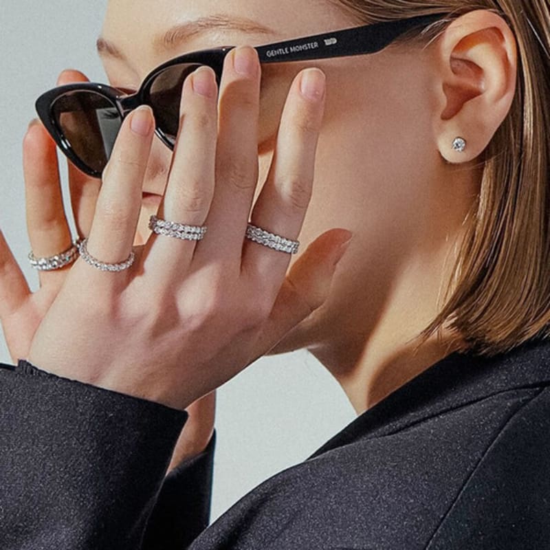 SUNDAY DISCO CLUB STERLING MOISSANITE 0.05CT Ring