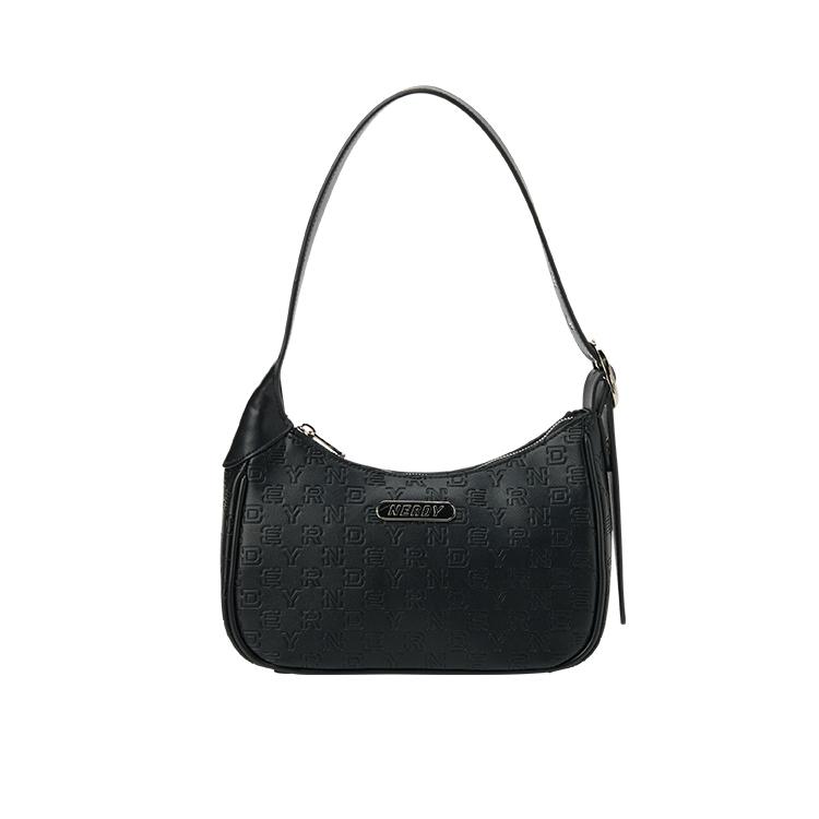 New NERDY Elastane Crescent Bag Shoulder Bag Regular Women's Black & Cream & Blue PNES23AA20