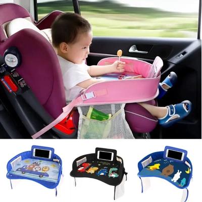 Kids Travel Tray Car Seat Activity and Play Tray Organizer for Children and Toddlers Lap Desk with Tablet Phone Holder Foldable