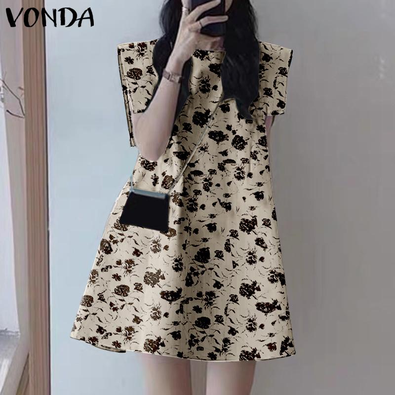 

Короткое платье без рукавов с цветочным принтом VONDA