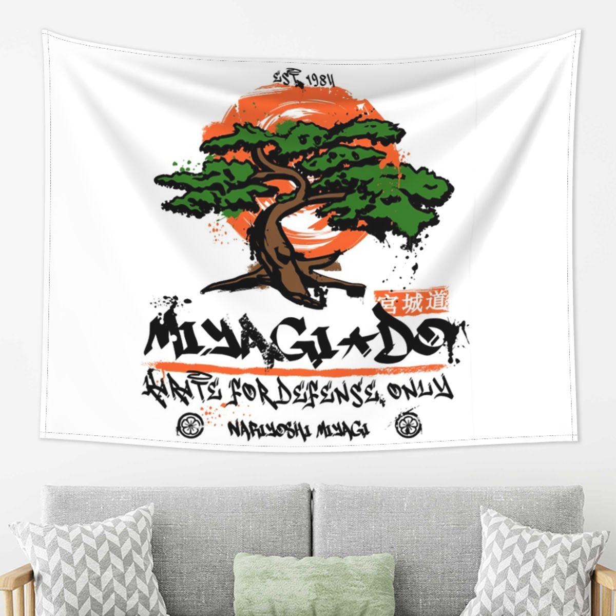 

Miyagi Do Karate Tapestry Wall Hanging Aesthetic Home Decor Tapestries for Living Room Bedroom 74x94cm(29x37in)