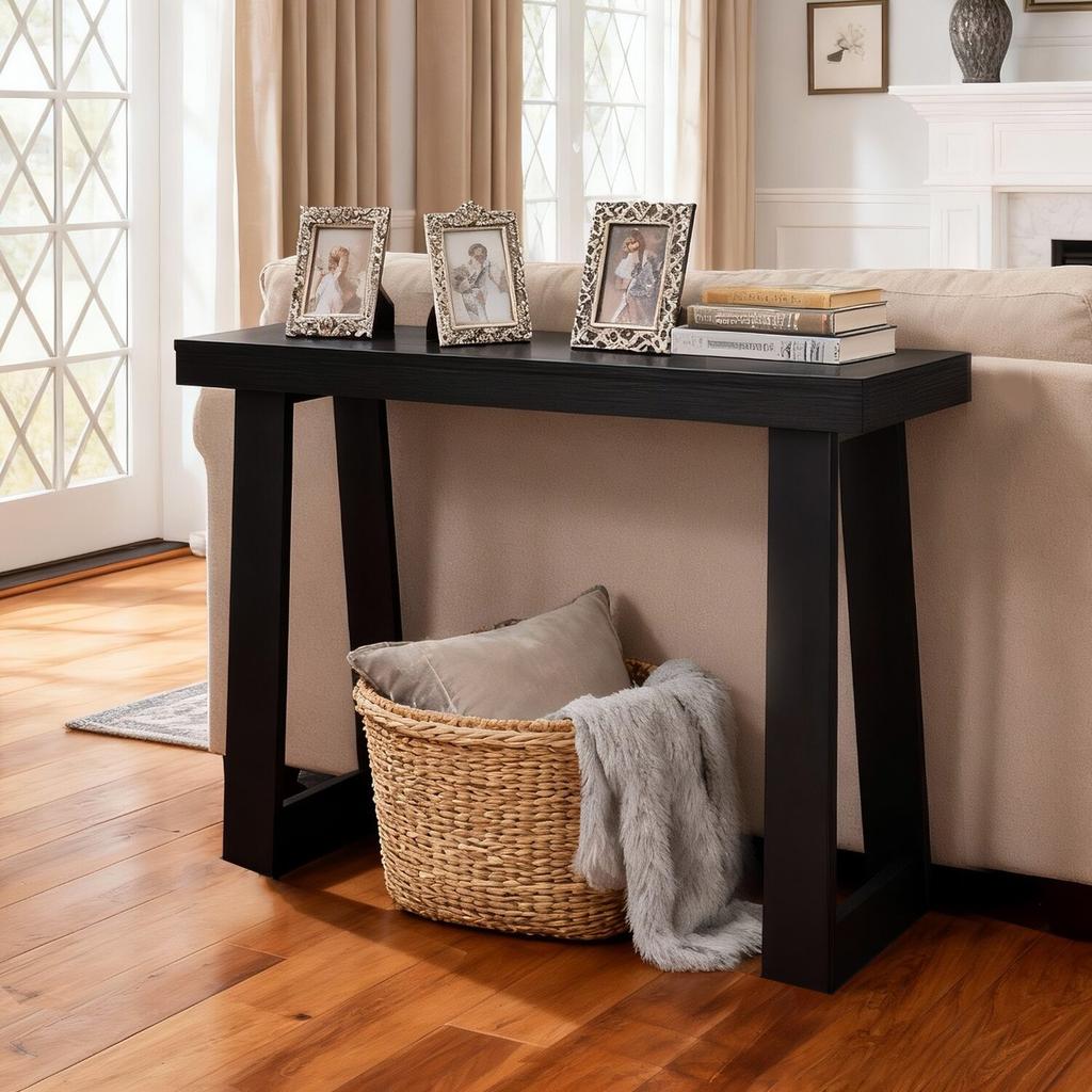 91,5 cm Tavolino Console, Scrivania Moderna Dietro il Divano, Scrivania Rettangolare in Legno per Ingresso, Tavolino Stretto e Lungo per Divano Supporto Decorativo, Ideale per Corridoio, Camera da Letto,