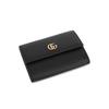 Gucci Gg Marmont Gold Logo Leather Short Flap Coin Purse Card Holder Women Wallets Black 523192-CAO0G-1000