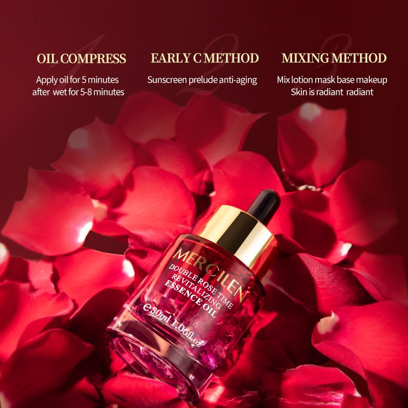 MERCILEN Double Rose Rejuvenating Essence Oil 30ml Moisturizing, Hydrating, Firming Skin Squalane Essential Oil