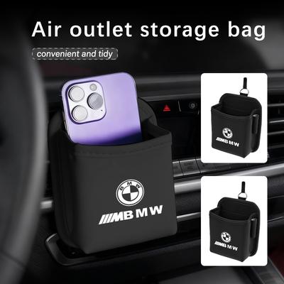 Car Air Vent Storage Pocket Phone Holder Coin Key Card Organizer For M Performance Alpina M3 M5 M6 X1 X3 X4 X5 G20