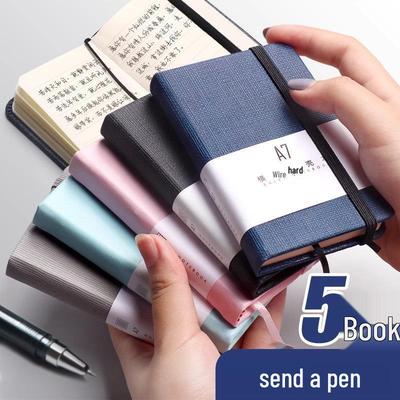 Přenosný mini kapesní zápisník A7 - Jednoduchý styl, Memo knížka s vysokou hodnotou