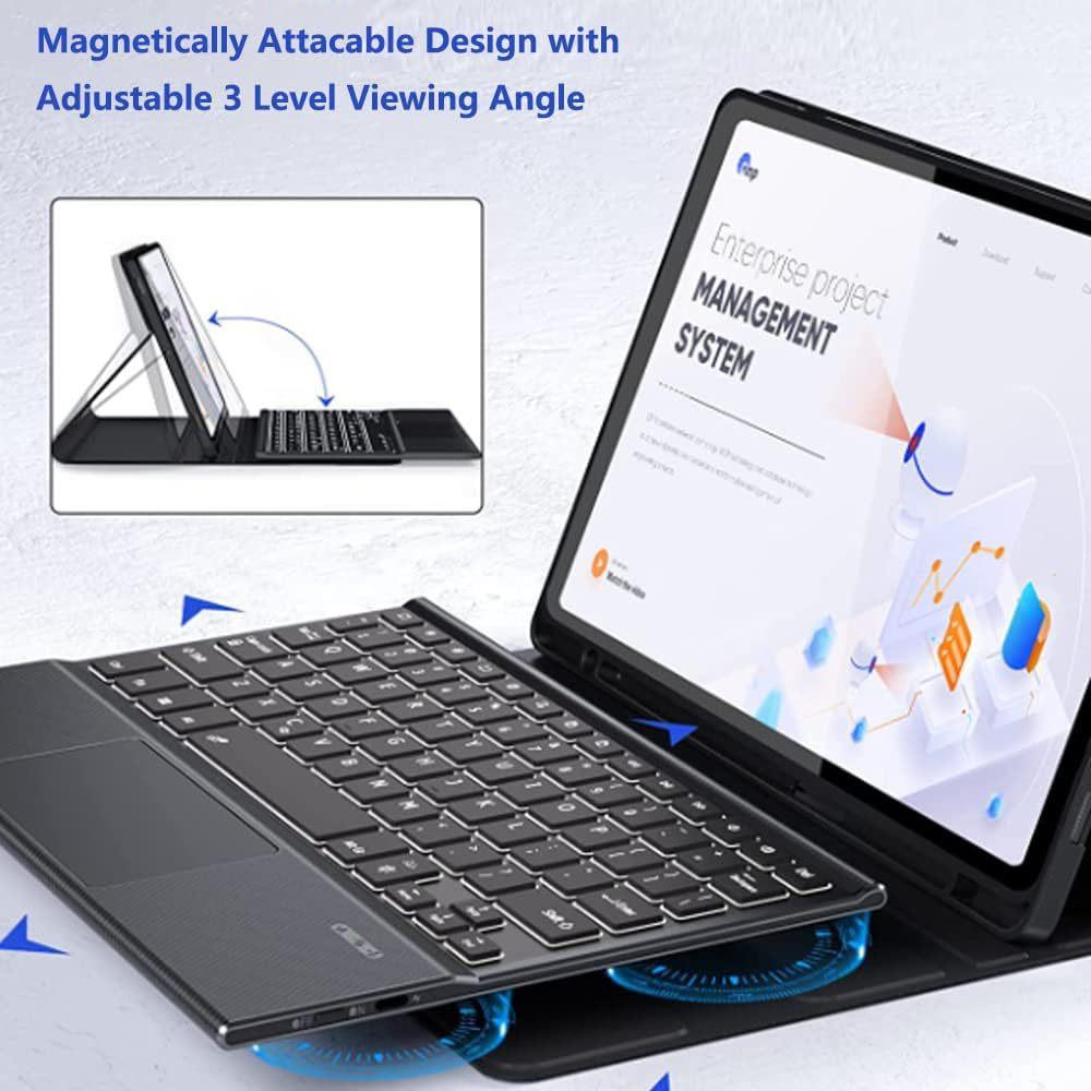 Samsung Tab A11 Protective Backlit Bluetooth Keyboard Case with Pen Slot (X133/X135)