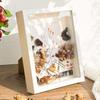 3D Dried Flower Photo Frame: Hollow Desktop Display, Shell Clay Painting, Handmade DIY Materials.