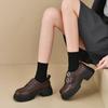 Runde Zehenpartie Koreanische Schuhe Damenschuhe Britischer Stil Oxfords Damen Clogs Plateau Kleid Retro Preppy Leder Cross