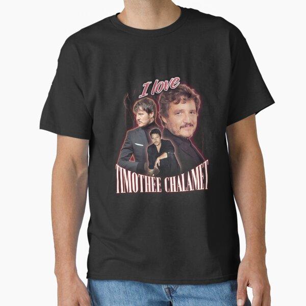 Asian Size Cotton Unisex Tshirt Print T-shirt I Love Timothee Chalamet Pedro Pascal Cursed Fan Collage Classic T-Shirt T-shirt No-Cut Print Regular Fi