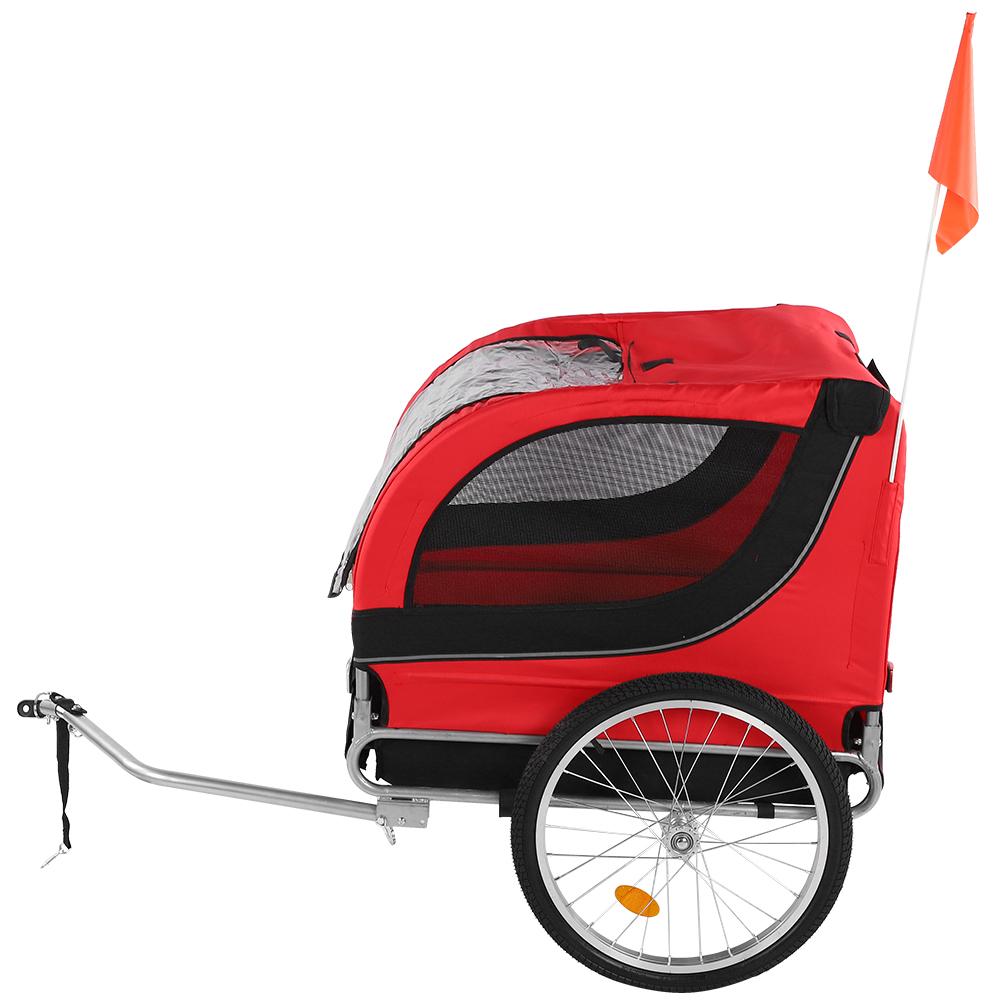 Pet Bike Trailer Smoothly Rolling Safety Bicycle Cart for Camping Hiking Walking Cycling