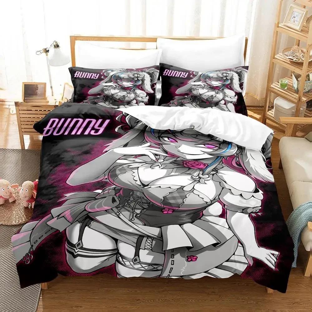Ironmouse Anime Bedding Set Single Twin Full Queen King Size 3D Print Kawaii Duvet Cover for Adult Kid Bedroom