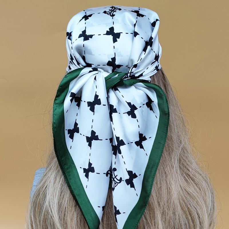 Luxury New Style Square Headscarf Women Sunscreen Beach Kerchief Popular The Four Seasons Scarves  Design 70X70CM Silk Hijab