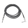 Guitar Cable Copper Core Noise Reduction Good Sound Transmission Right Angle Guitar Cord for Bass Black White 3 m