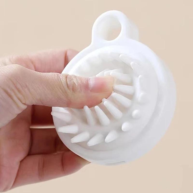 Silicone Shampoo Massage Brush 1Pc - Handheld Scalp Comb, Mini Head Meridian Massager, Shampoo Massage Tool