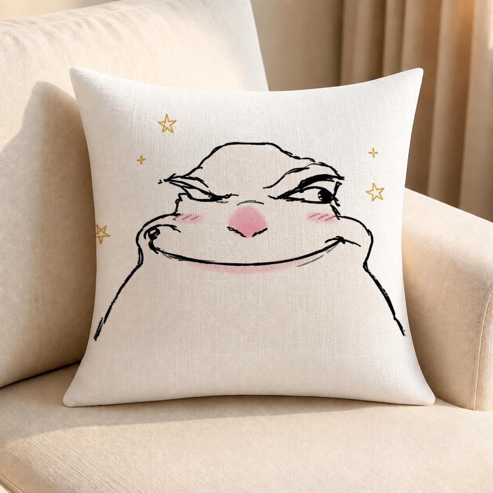 Meme Funny Hamster Meme Cushion Cover Linen AntiMite Antibacterial Cushion Cover Invisible Zipper Sofa Decor