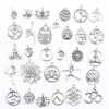 30Pcs Charms Sun Moon Horse Crown Leaf Fish Clover Antique Bronze Silver Color Mixed Pendants Diy Making Findingstibetan Jewelry