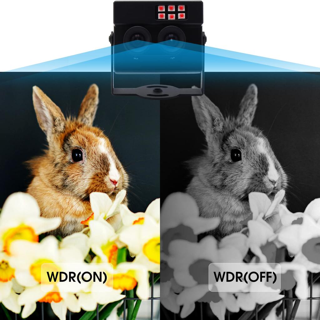 ELP USB Camera 2MP Webcam WDR Dual Lens Webcam with Face Biopsy Detection Video RGB IR Dual Output Vision Webcam with IR LED Plug and Play for Windows