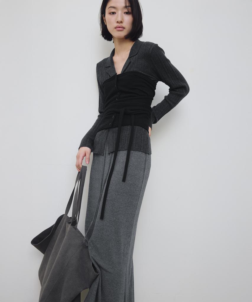 Loutaideu Strap Tube Top Knit [Black]