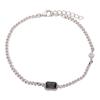 Design di nicchia Senso di semplice quadrato colorato Gioielli Argento Sterling S925 Intarsiato Cristallo Naturale Nero Appuntito Bracciale da Donna